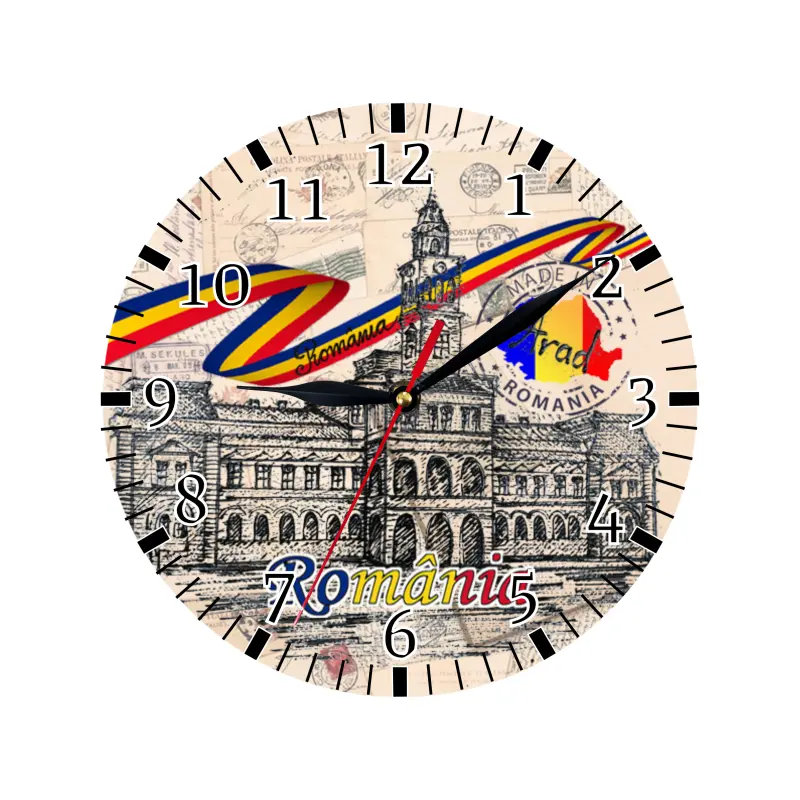 Arad romania, ceas lemn de perete, model 22